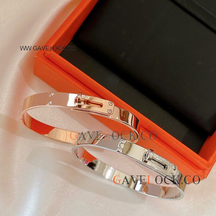 Best Quality Copy Hermes Kelly Bracelet with 6 Diamonds